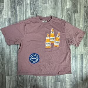 Modelo Beer T-Shirt Large Brown Graphic Espiritu Luchador Fighting Spirit